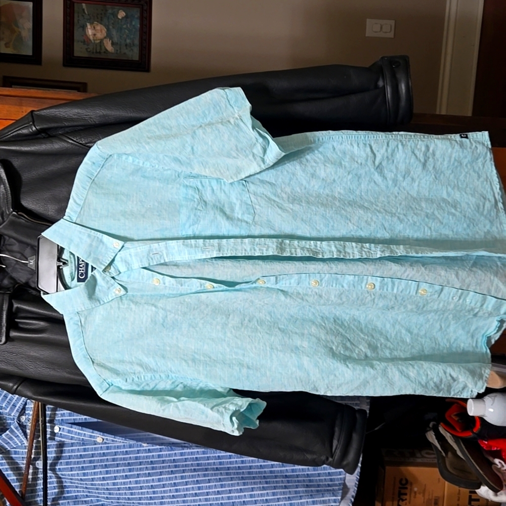 CHAPS LINEN SHIRT SMALL